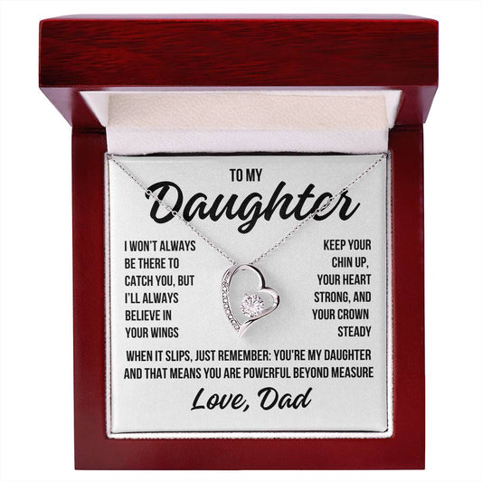 To My Daughter "Keep Your Chin Up" Forever Love Necklace LS045