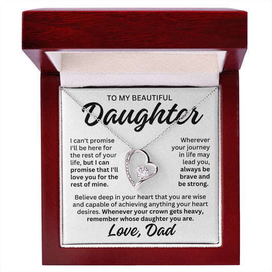 To My Beautiful Daughter "Rest of Mine" Forever Love Necklace LS084