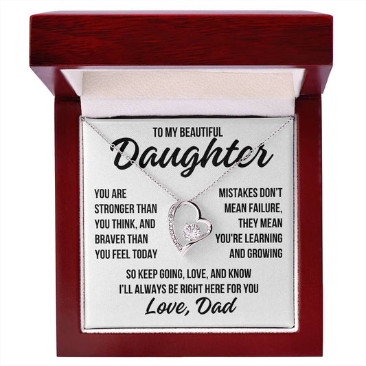 To My Beautiful Daughter "You Are Stronger..." Forever Love Necklace LS061