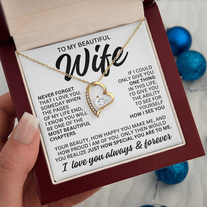 To My Beautiful Wife "Most Beautiful Chapter" Forever Love Necklace LS081