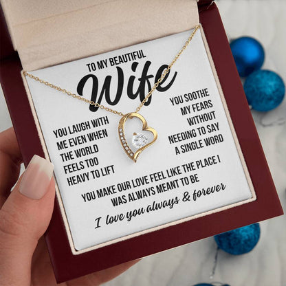 To My Beautiful Wife "You Laugh With Me..." Forever Love Necklace LS074
