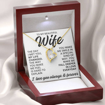 To My Beautiful Wife "The Day I Met You" Forever Love Necklace LS082