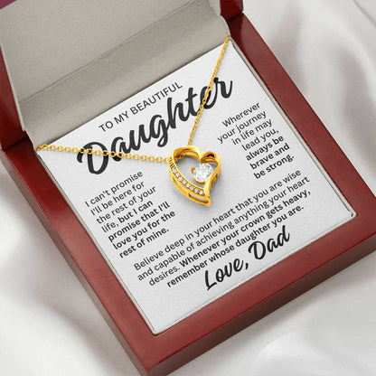 To My Beautiful Daughter "Rest of Mine" Forever Love Necklace LS084