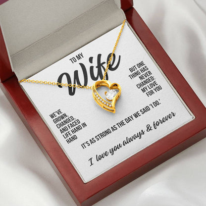 To My Wife "One Thing Has Never Changed" Forever Love Necklace LS042