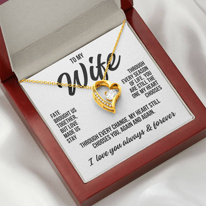 To My Wife "Fate Brought Us Together" Forever Love Necklace LS048