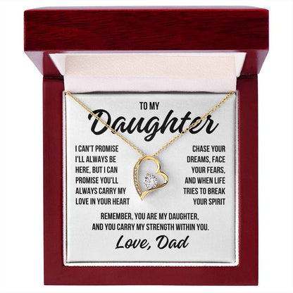 To My Daughter "Chase Your Dreams" Forever Love Necklace LS037
