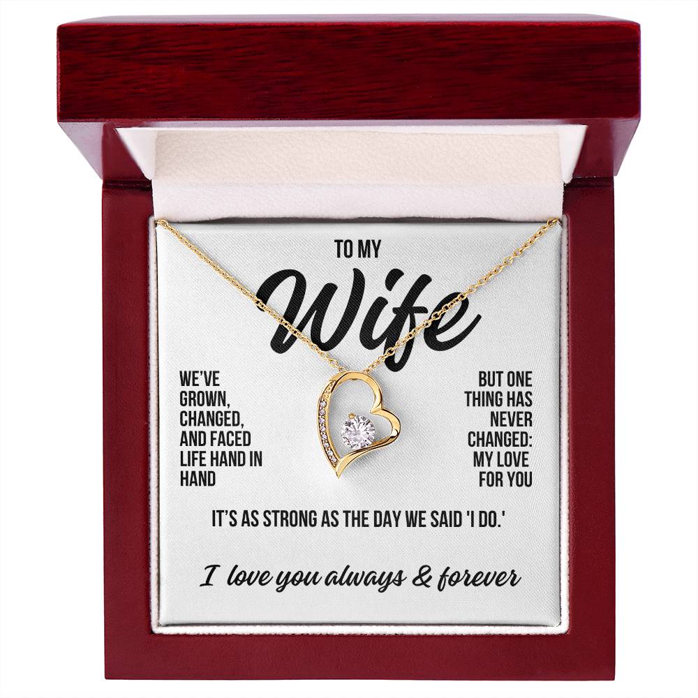 To My Wife "One Thing Has Never Changed" Forever Love Necklace LS042