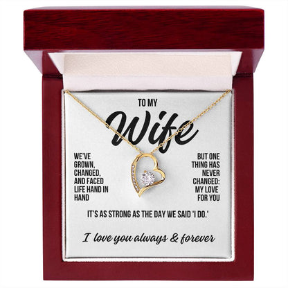 To My Wife "One Thing Has Never Changed" Forever Love Necklace LS042