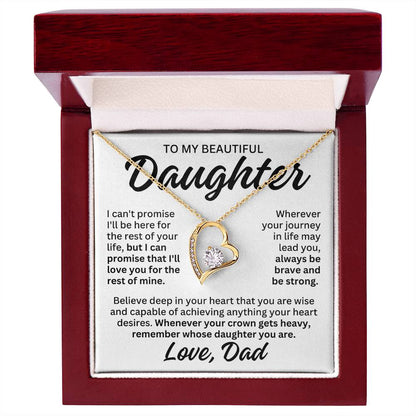 To My Beautiful Daughter "Rest of Mine" Forever Love Necklace LS084