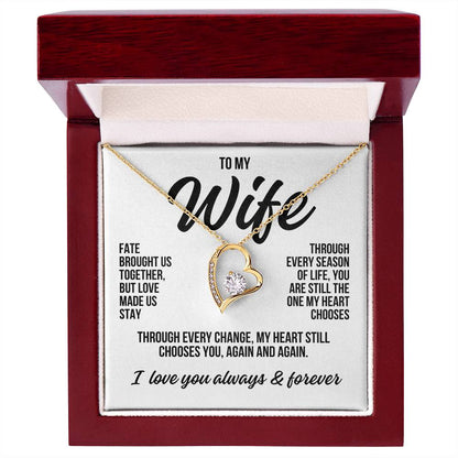 To My Wife "Fate Brought Us Together" Forever Love Necklace LS048
