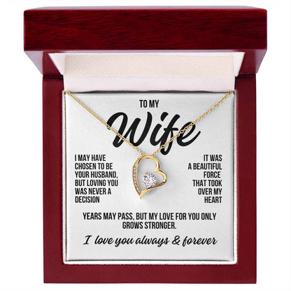 To My Wife "A Beautiful Force" Forever Love Necklace LS040