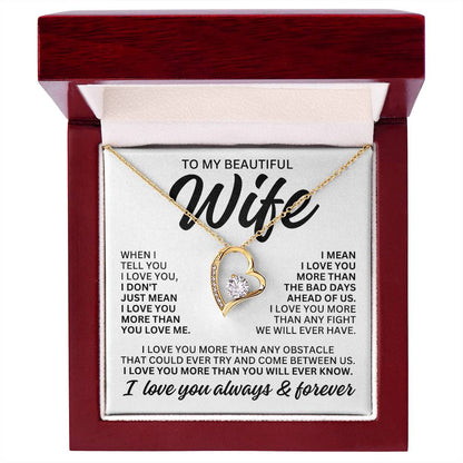 To My Beautiful Wife "When I Tell You" Forever Love Necklace LS083