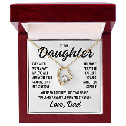 To My Daughter "Life Won't Always Be Fair" Forever Love Necklace LS047