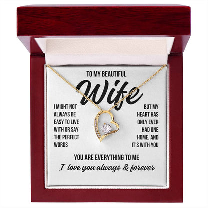 To My Beautiful Wife "Everything To Me" Forever Love Necklace LS050