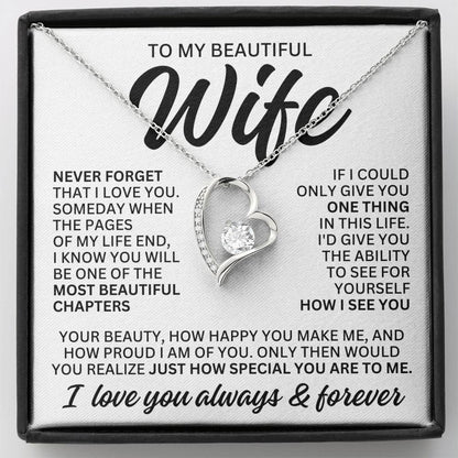 To My Beautiful Wife "Most Beautiful Chapter" Forever Love Necklace LS081