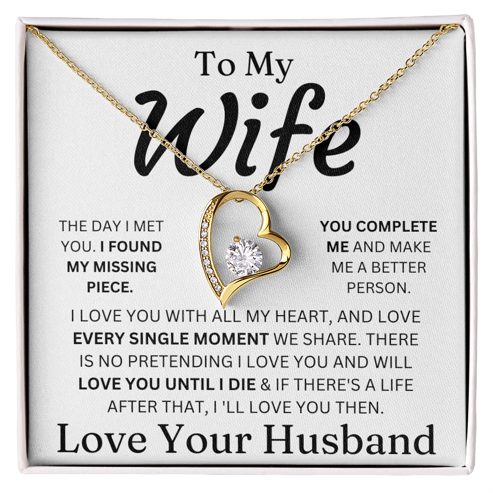 To My Wife - Love You Until I Die - Forever Love Necklace