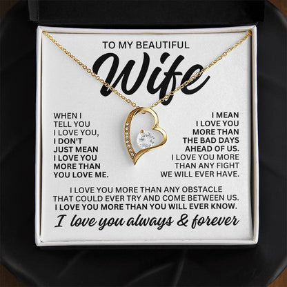 To My Beautiful Wife "When I Tell You" Forever Love Necklace LS083