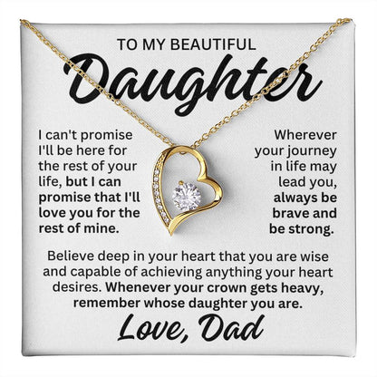 To My Beautiful Daughter "Rest of Mine" Forever Love Necklace LS084